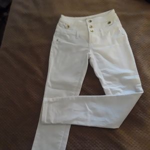 Refugee high waisted white denim skinny jeans sz 0